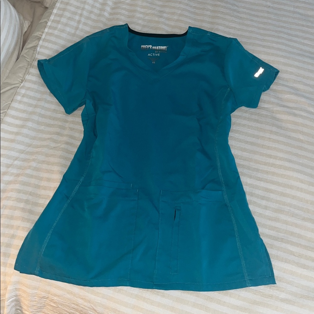 Grey's Anatomy Active Teal Scrub Top